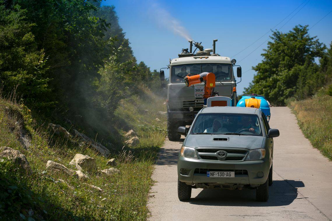 Installation of Brown marmorate stink bug Monitoring System is underway in the areas of the State Forest Fund