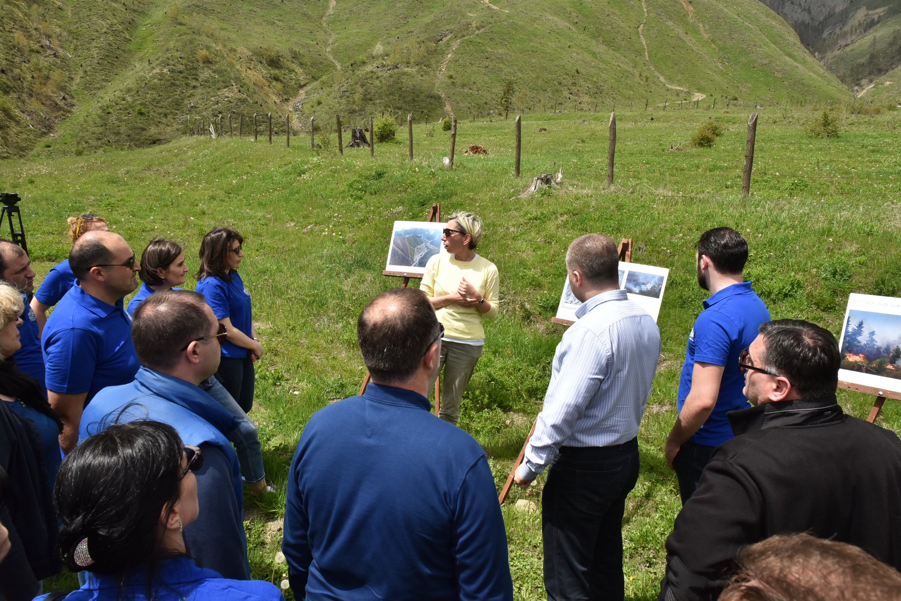 In the Borjomi gorge, village Daba, the planting works on damaged by fires in 2008 and 2017 forest territories were completed