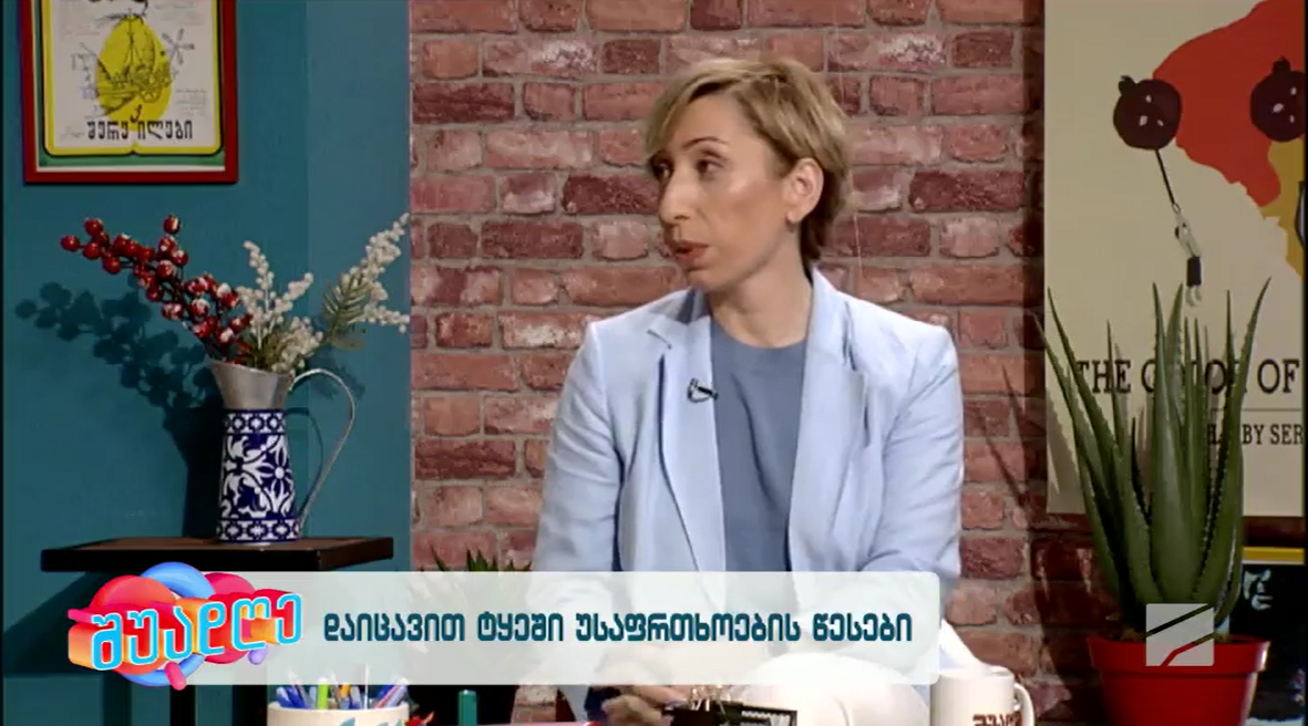 Natia Iordanishvili in the program "Shuadghe" about the safety rules in the forest