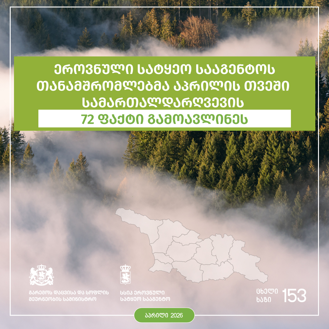 ხე-ტყის უკანონო მოპოვებისა და ტრანსპორტირების აპრილის თვის სტატისტიკა
